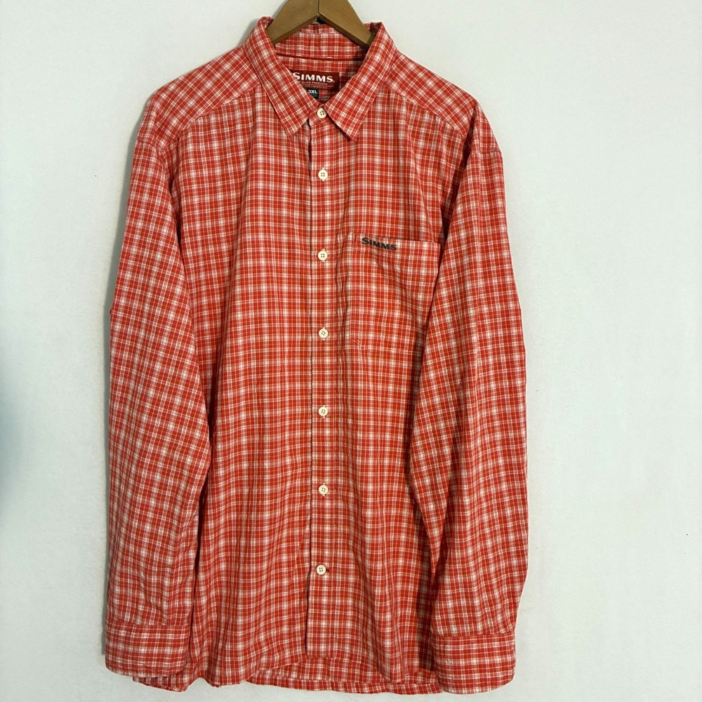 Simms Fishing Shirt Mens 3XL Plaid Button Up Long Sleeve Gorpcore Outdoor Hiking